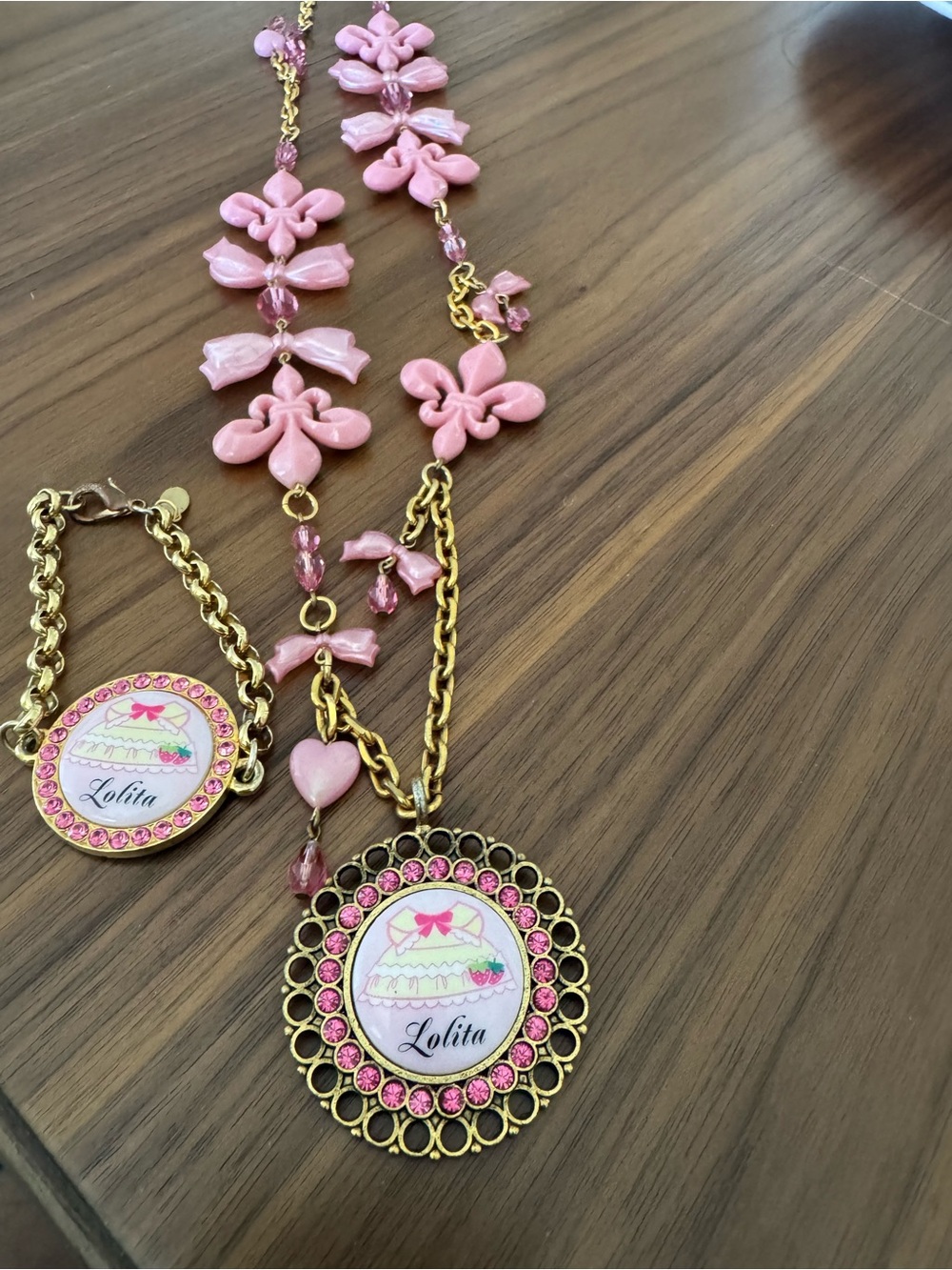 Tarina Tarantino Pink and Gold Lolita Set